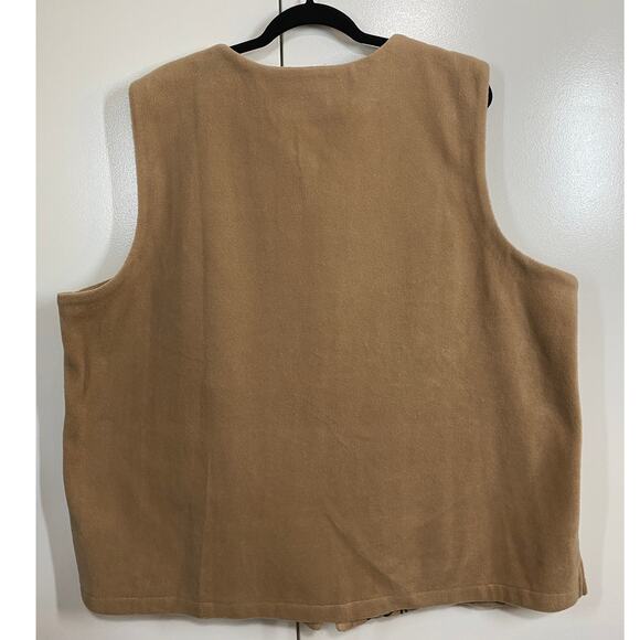 Bob Mackie Wearable Art Black Sequin & Embroidered Fleece Vest Tan 3X - Picture 6 of 9